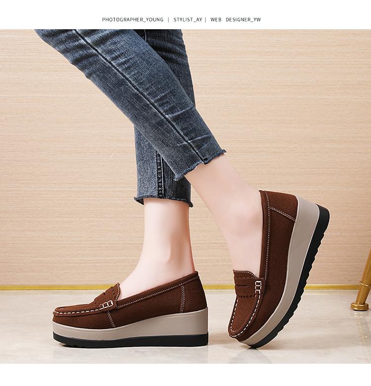 Product Introduction of plus Size Women's Shoes Fan Rongping New Fashion Casual Platform Height Increasing Slim Platform Shoes Rocking Bottom Mom Shoes One Pedal Lightweight Shoes Footwear Girl 18