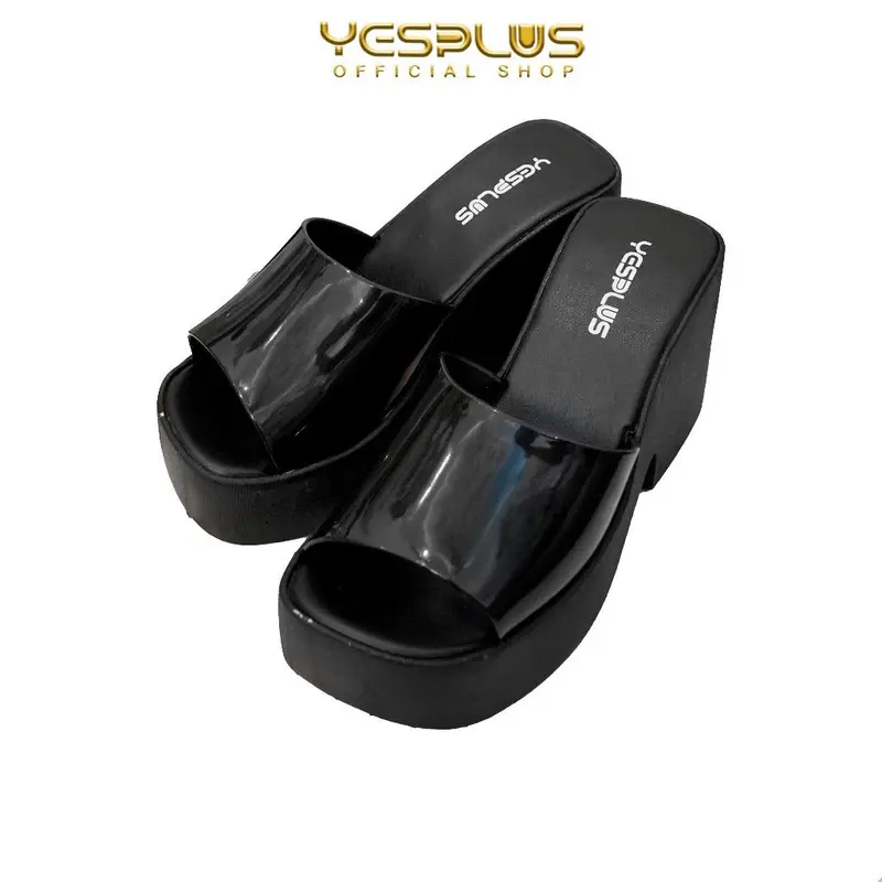 YESPLUS 2320 Sendal Selop Wedges Wanita Tinggi Hak 9 CM Bahan PCU Anti Slip Import Terbaru 4