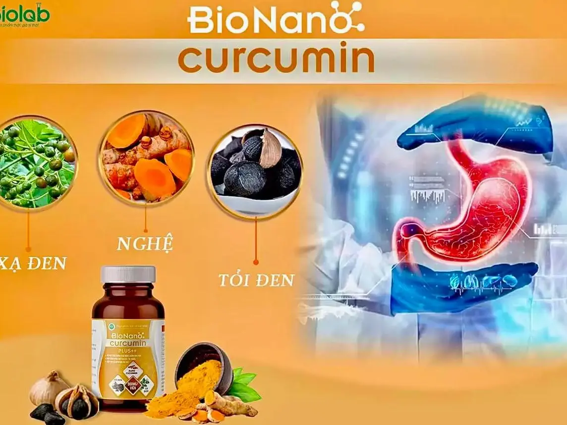 Bio Nanocurcumin Pluss++ 900mg/1 viên: Hỗ trợ tăng cường khả năng chống oxy hóa, Giúp giảm viêm loét dạ dày, tá tràng, giúp bảo vệ niêm mạc dạ dày.  (Hộp 30 viên). Miễn phí vận chuyển. Hàng chính hãng.