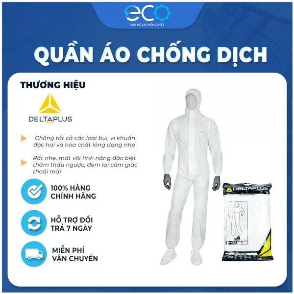 Bộ Quần Áo Bảo Hộ Deltaplus DT117 – Chống Hóa Chất Nhiễm Xạ Chống Tĩnh Điện Dùng Trong Công Nghiệp – Đồ Bảo Hộ Toàn Thân