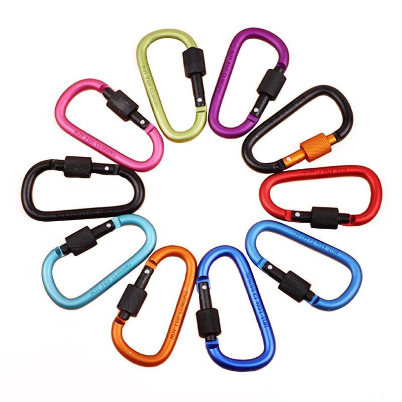 Climbing Buckle, 1 Count Outdoor Aluminum Alloy Spring Hook, Quick Release Buckle, Climbing Bottle Buckle, Sports & Outdoor Accessories 7