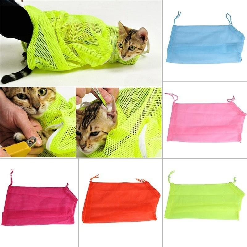 Product Introduction of Multi-Functional Pet Cat Mesh Grooming Restraint Bag For Bath Nails Cutting Cleaning 0