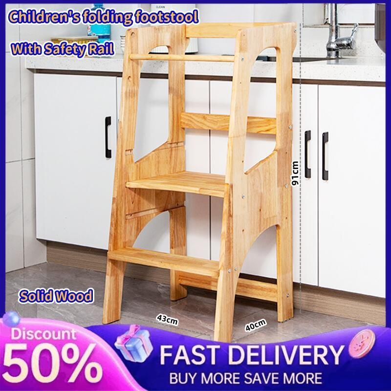 Product Introduction of 【SG Local Seller】Children's Learning Tower Children's Footstool Full Solid Wood Indoor Household Use Children's Hand Washing Stool 91*43*40CM 15