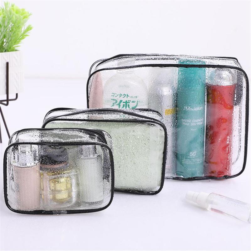 Túi lưu trữ cho phụ nữ, vật liệu PVC không thấm nước, hộp đựng đồ trang điểm, túi mỹ phẩm, trong suốt, túi đựng đồ vệ sinh cá nhân 6