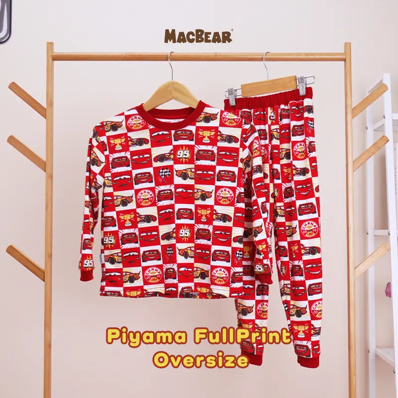 Macbear Cars Collection Piyama Champion Lightning Mcqueen 2-10 Tahun 4