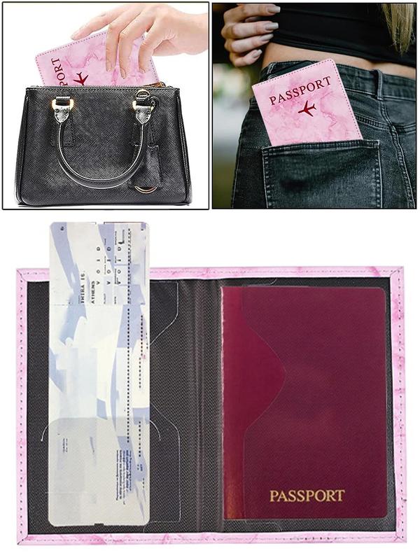 Letter Pattern Passport Case, Fashionable Passport Holder, Creative Travel Passport Id Credit Card Cover Holder, Passport Cover for Women & Men 4