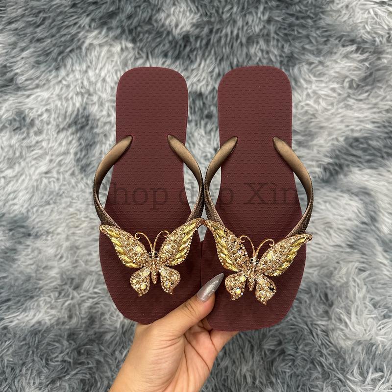 Product Introduction of Dép xỏ ngón nữ charm BỨM GOLD đế cao su mũi vuông phong cách thời trang dễ thương thanh lịch Shoes DéP GiàY 6