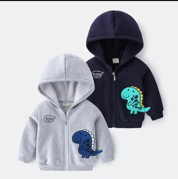 sweater hoodie anak usia 1-6th karakter dino casual pria wanita