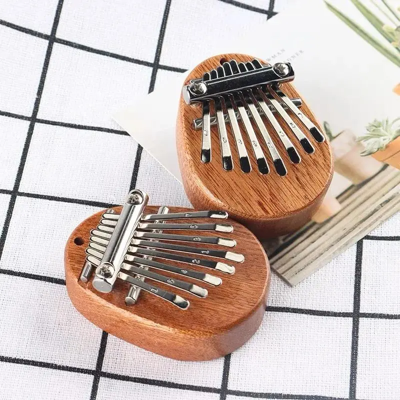 Wooden Mini Thumb Piano Musical Toy, 1 Count 8 Tones Portable Beginner Finger Piano, Music Accessories For Teenager 3