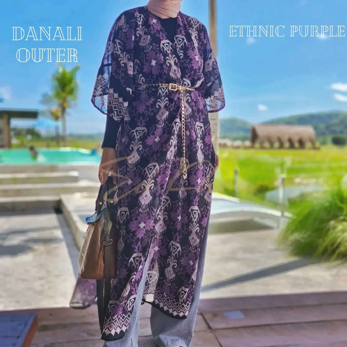 cardigan bigsize motif danali long outer jumbo