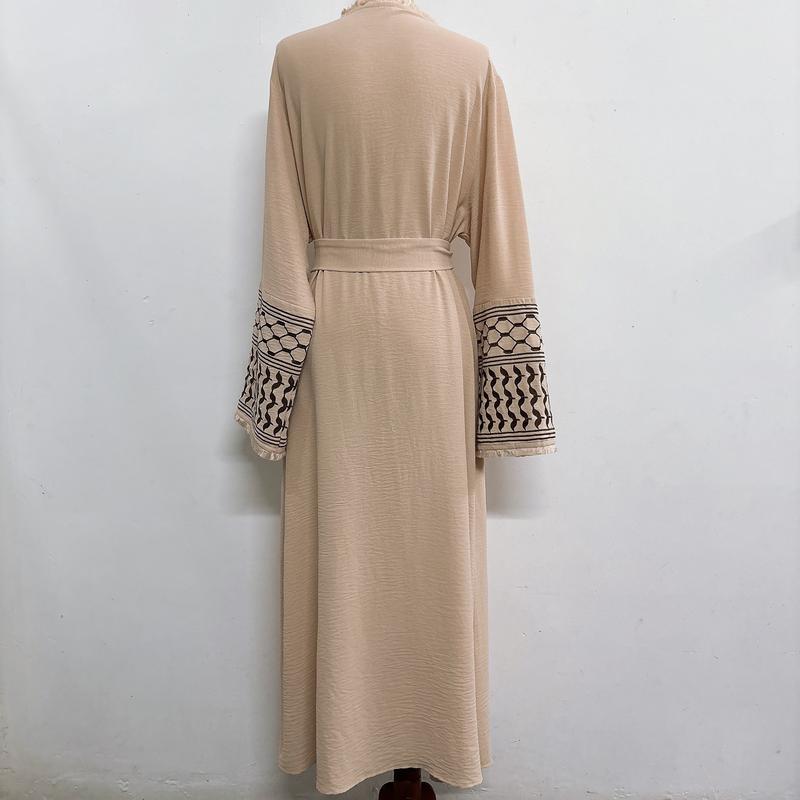 Product Introduction of Minimally embroidered cardigan with beard dress lace 12