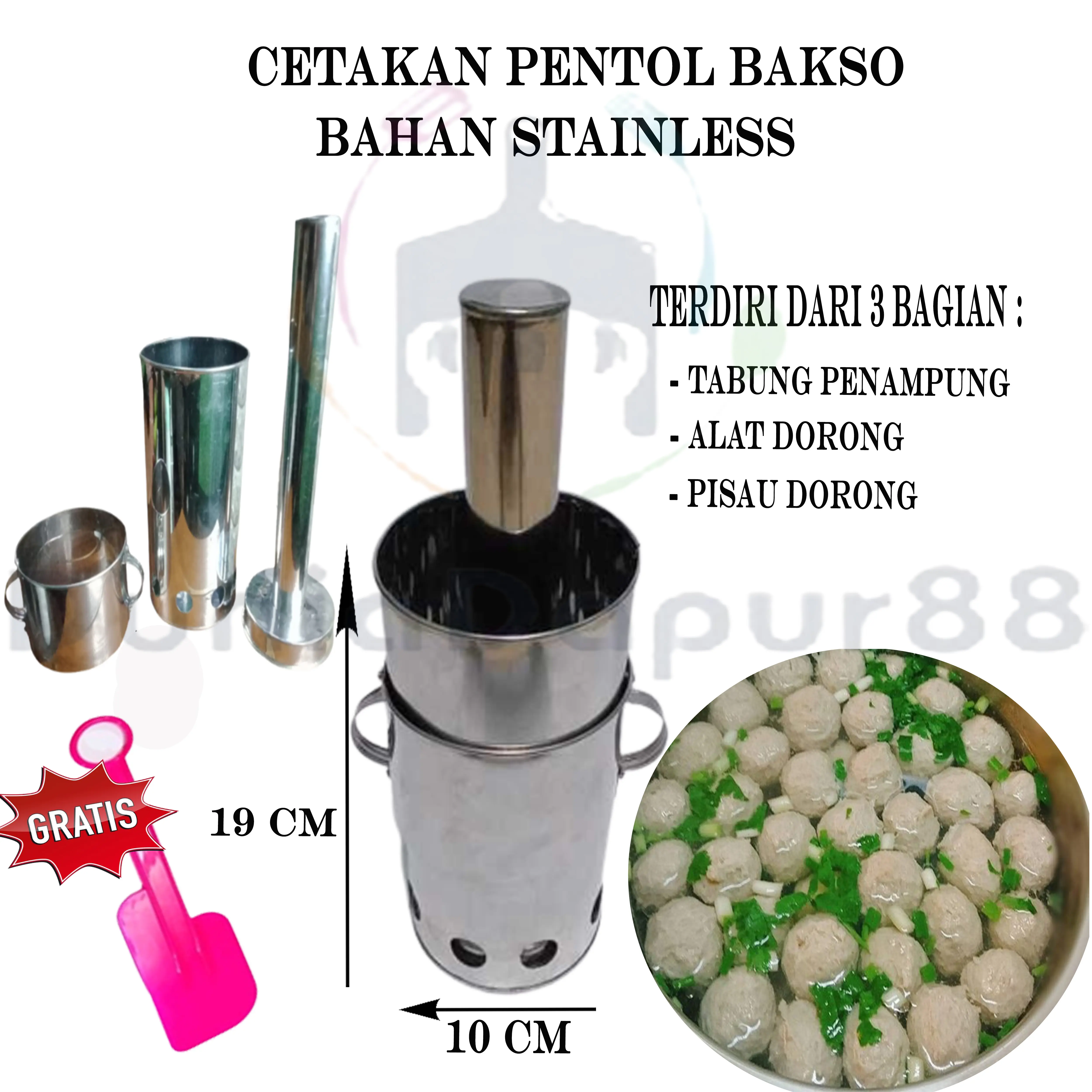 Cetakan Pentol Bakso Stainless 8 Lubang Alat Kitchenware