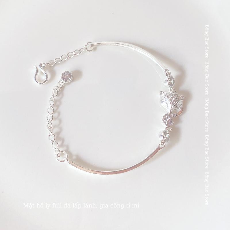 Lắc tay nữ BỐNG BẠC, vòng tay mặt hồ ly thanh nối ôm tay đính đá LT0.21 lắc tay không gỉ quà Giáng sinh