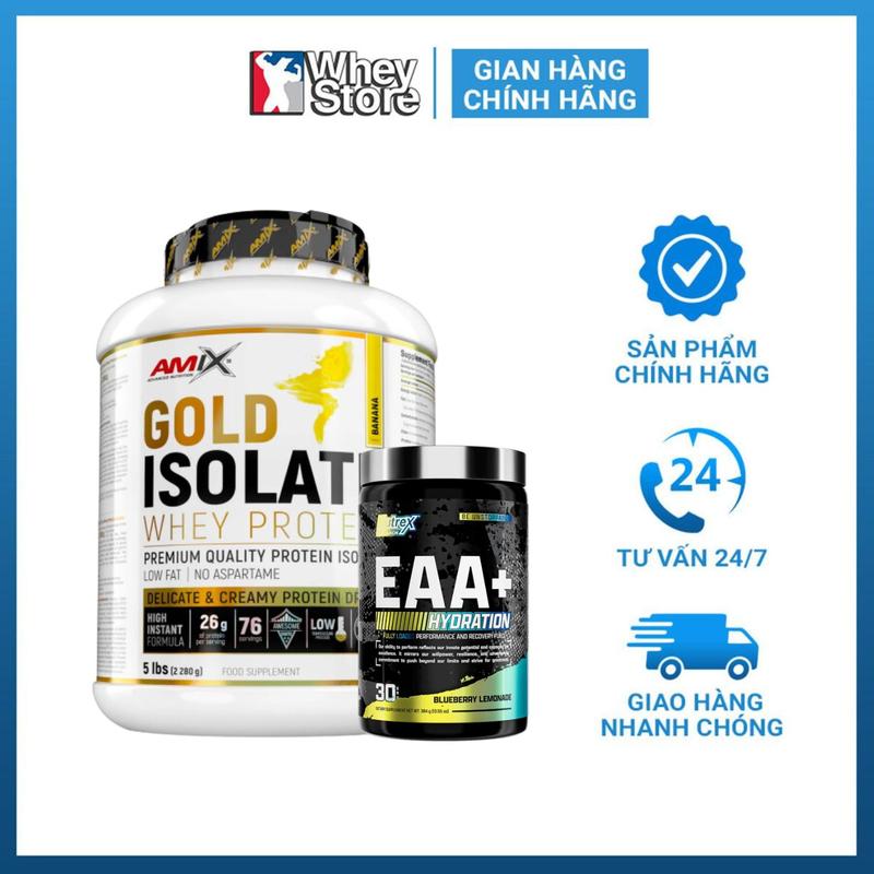 Combo Bột Whey Protein Amix Gold Isolate 5lbs + Nutrex EAA 30 Servings | WHEYSTORE