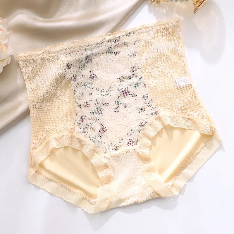 Quần Lót Ren Cạp Cao Dành Cho Nữ, Ngoại Cỡ, Bụng Và Hông, Đáy Quần Cotton, Thoáng Khí, Quần Lót Gợi Cảm Women 5