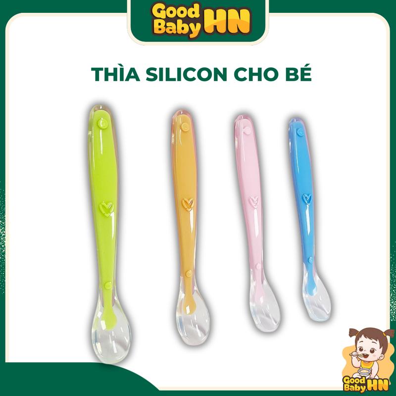 Thìa ăn dặm silicon siêu mềm an toàn cho bé - D58