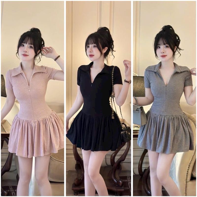 [D46] Váy Body Xoè Len Lông Thỏ Có Quần Bảo Hộ Nữ Dress Women Voan Sen Kho Sỉ Bảo Ngọc
