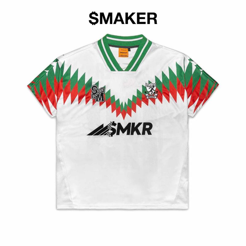   SMAKER  Áo đá banh màu trắng 100% vải lưới mesh - 88 FOOTBALL CLUB JERSEY IN WHITE 
