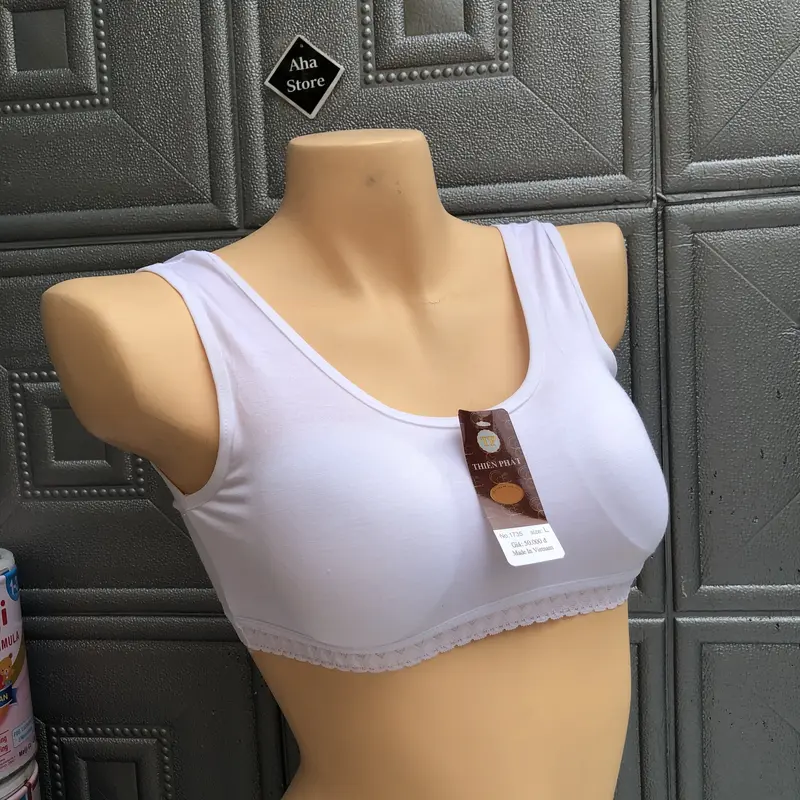[Có bigsize 40-80kg] Áo bra Nữ học sinh trắng cấp 2, cấp 3 Chất cotton mềm mịn 7