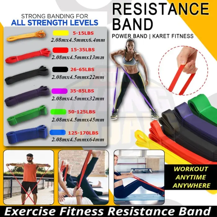 Resistance Band / Power Band Stretching karet Fitness Yoga Gym Pull Up Alat Olahraga Outdoor Serbaguna