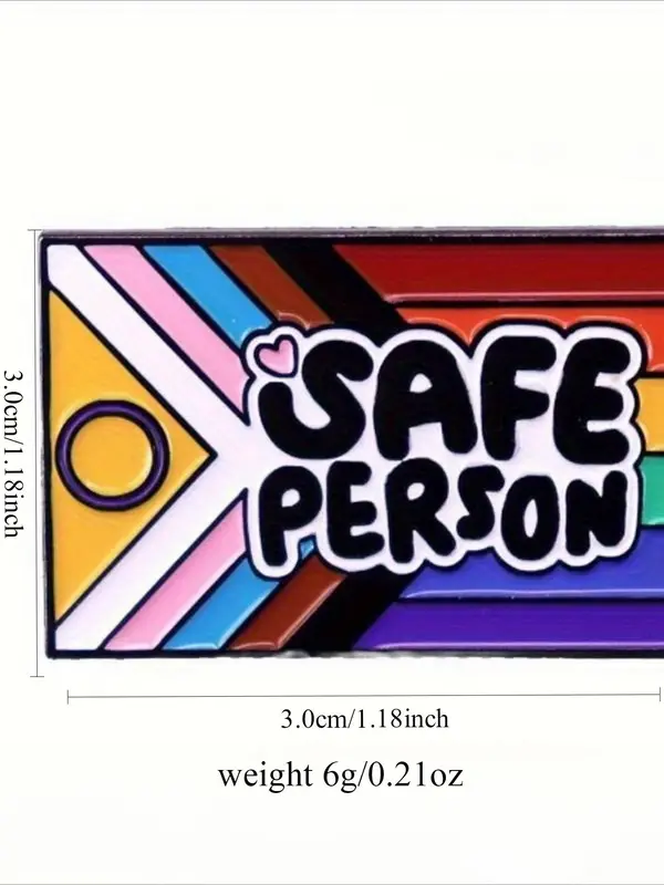 LGBTQ+ Safe Person Brooch, Cute Cartoon Badge for Backpack Clothes, Fashion Accessories for Women & Men, Trendy All-match & Exquisite Brooch for Birthday Gift 1