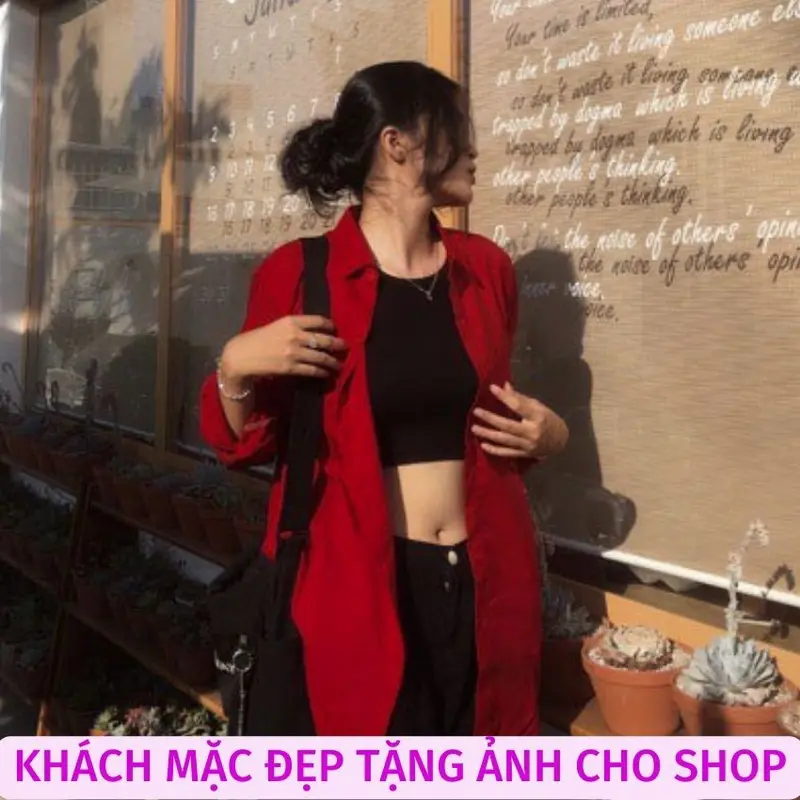 Áo sơ mi unisex form rộng cặp đôi nam nữ đỏ giáng sinh MM01 MEMOTOP Menswear xxl thường 2