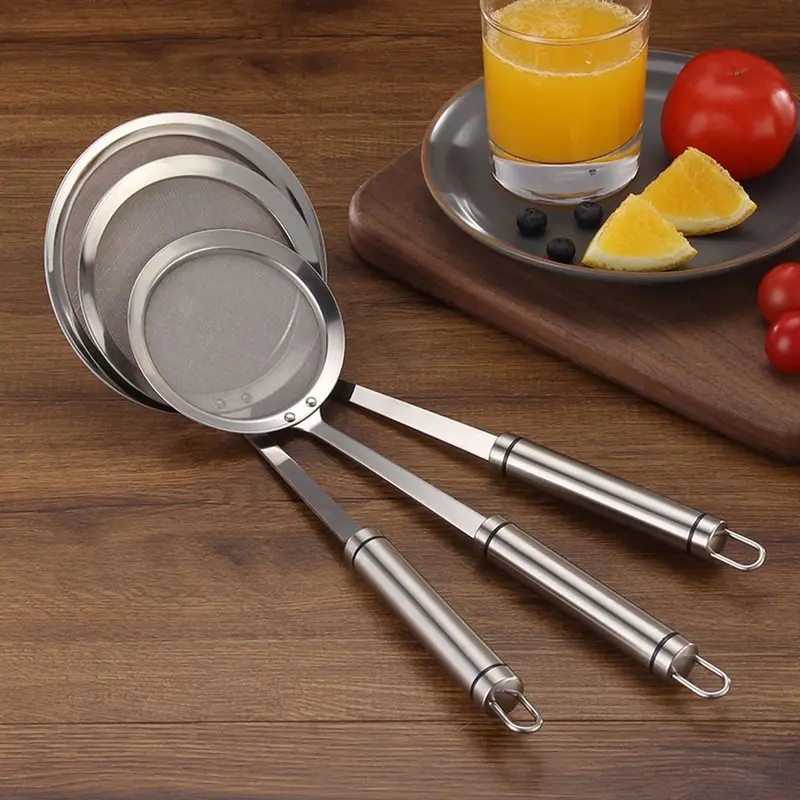 Vợt lưới lọc cặn cho dầu ăn và vớt bọt loại xịn inox 304  gỉ cao cấp 7
