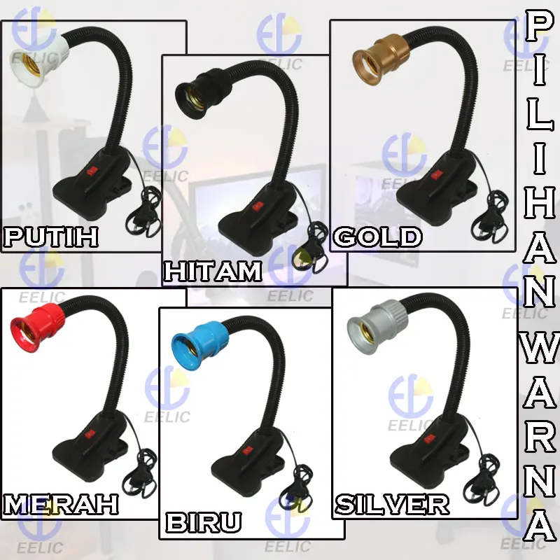 EELIC ELC-J001 HITAM LAMPU MEJA -BACA - BELAJAR JEPIT FLEXIBLE BAHAN BERKUALITAS