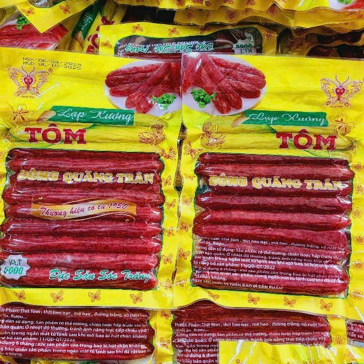 1kg lạp xưởng tôm Sóc Trăng  [ 2 túi ] thương hiệu có từ 1950.