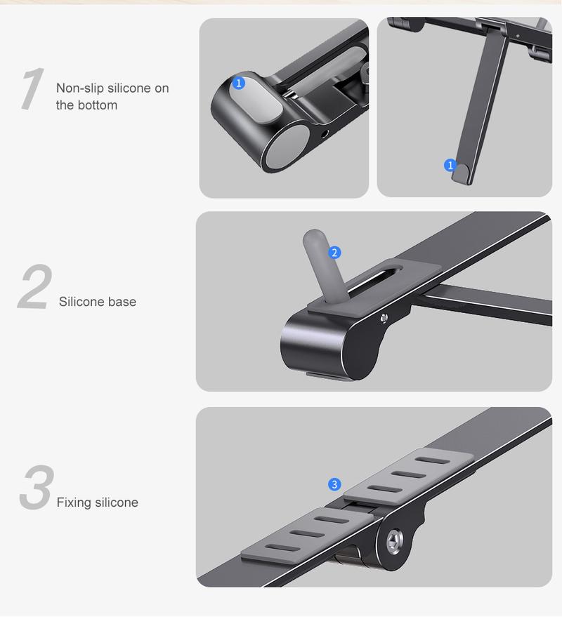 Product Introduction of Giá Chân Đế Máy Tính Xách Tay Bằng Nhôm Có Thể Gập Lại 3 Trong 1, Giá Đỡ Máy Tính Để Bàn Cầm Tay Giá Đỡ Máy Tính Xách Tay, Hỗ Trợ Máy Tính Xách Tay Để Sử Dụng Với Macbook Pro Và Air 7-15 Inch 22