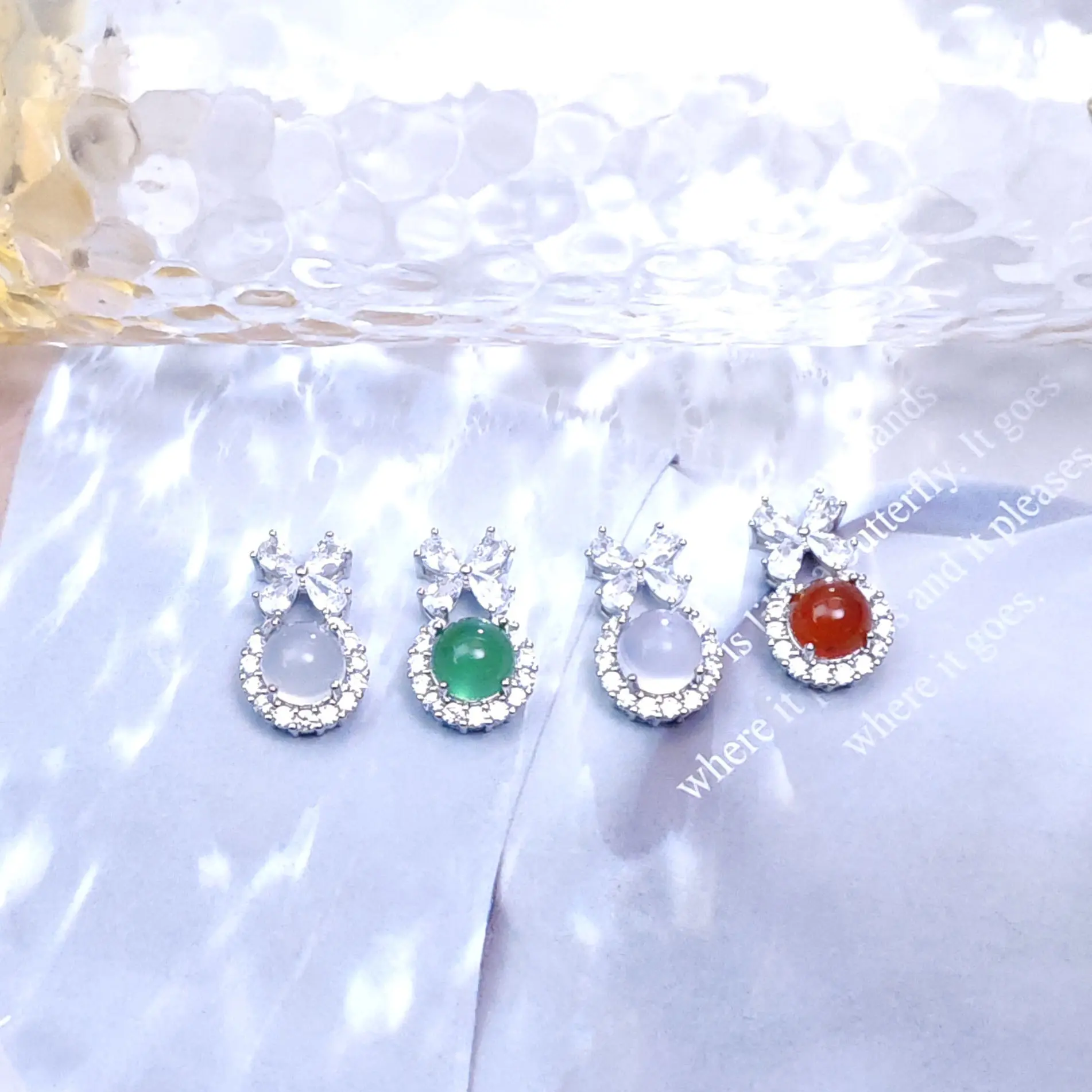 Natural Jewelry Natural Chalcedony Agate Pendant Snowflake Princess Fairy Fresh Silver Plated Color Retention Jade Jewelry Wholesale from Manufacturer