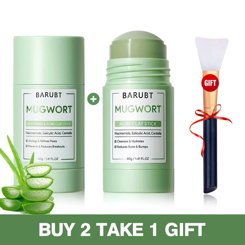 Mặt Nạ Đất Sét Mugwort, Mặt Nạ Xanh Lá Cây, Dán Mặt Nạ Đất Sét Làm Sạch, Dưỡng Ẩm Và Cấp Nước, Mặt Nạ Đất Sét Trơn Kiểm Soát Dầu, Mặt Nạ Sạch, Làm Dịu Và Làm Sạch Da Mặt, Mua 2 Lấy 1 Ưu Đãi Mua Tại Chỗ