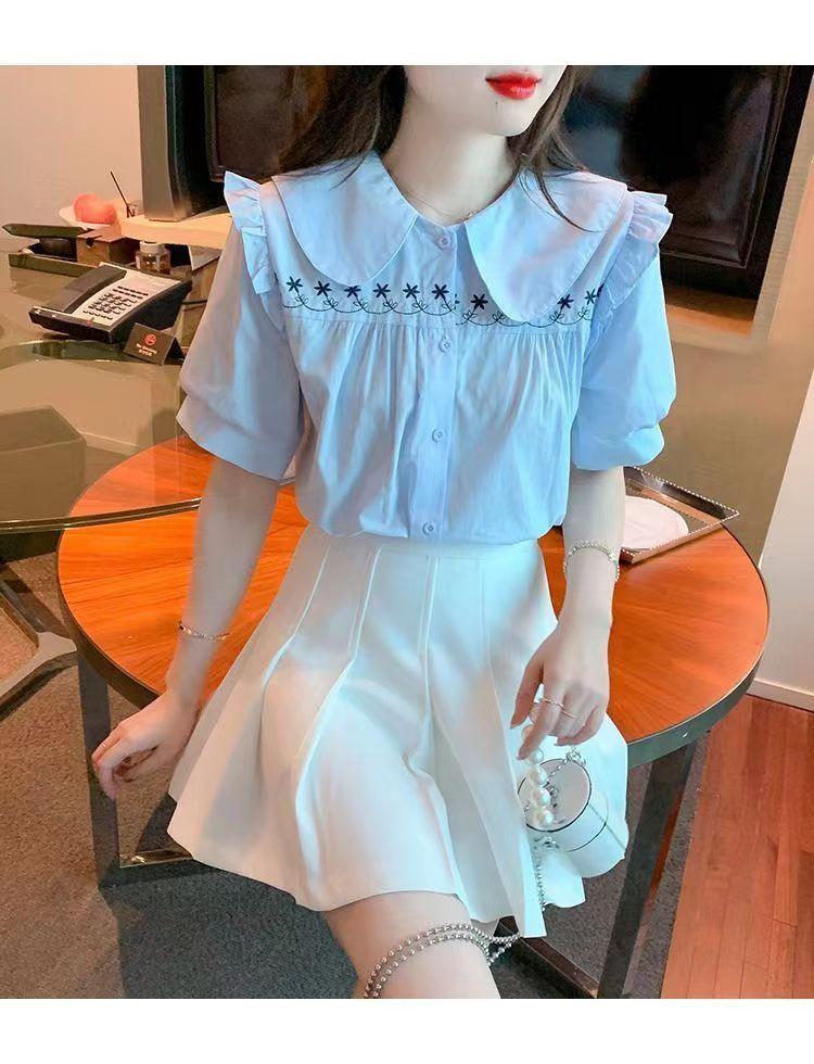 Product Introduction of Áo Sơ Mi Thêu, Cổ Búp Bê, Dành Cho Nữ, Hàng Mới Về Mùa Hè 2023, Tay Phồng Cao Cấp, Thiết Kế Sành Điệu, Dễ Phối Đồ 14
