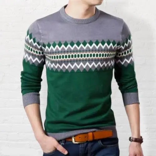 SWEATER PRIA SWEATER RAJUT MAICHAEL TRIBAL Knitwear Tebal Kerah Panjang