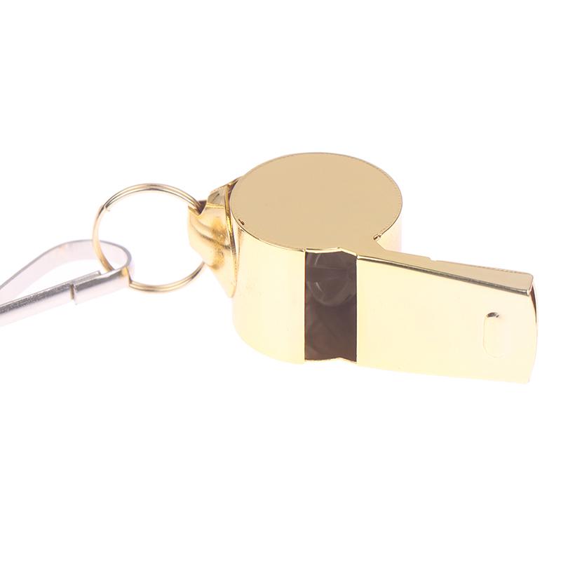 Product Introduction of Gold Stainless Steel Rope Whistle Hanging Neck Outdoor Lifesaving Whistle 11
