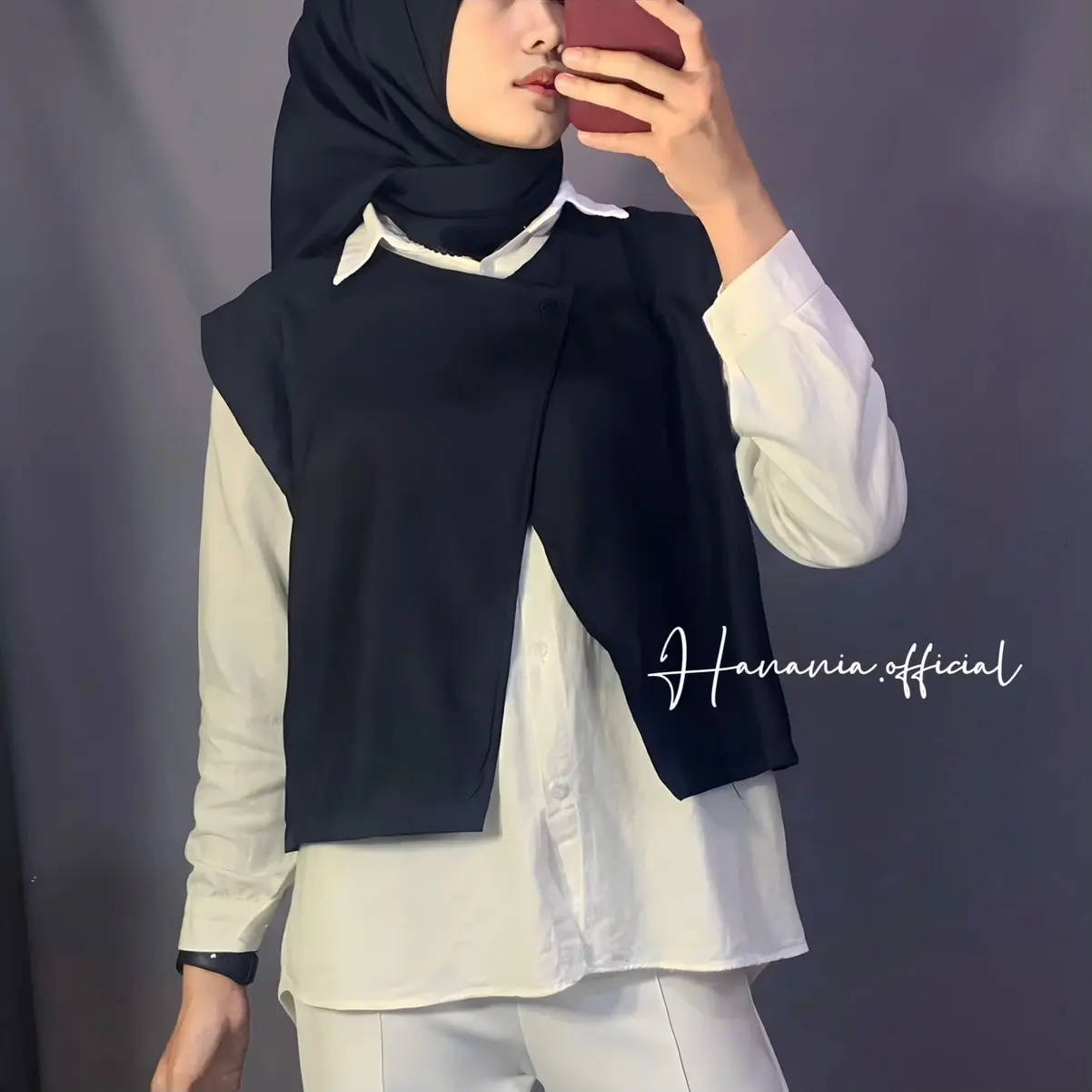 AYEMA 2 in 1 VEST CROP TOP / BLAZER WANITA / ROMPI WANITA / OUTER WANITA Katun