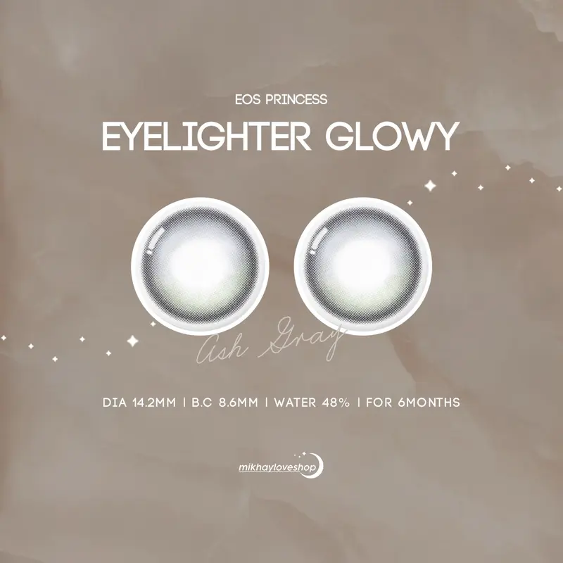 MIKHAYLOVESHOP Softlens Eyeglow Ash Gray (Grey) (Eyelighter Glowy) 1