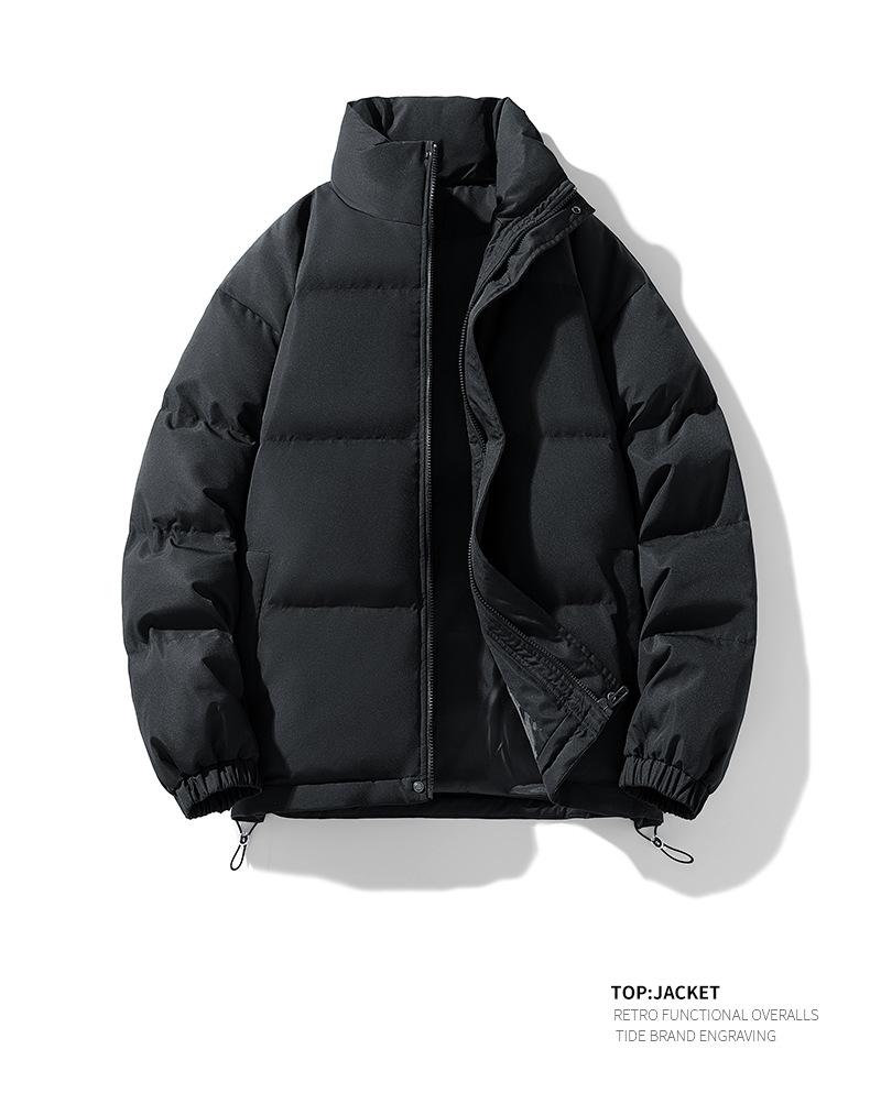 Product Introduction of In Stock Couple's down Jacket Thickened Warm Cotton Coat Cold-Resistant Baggy Coat Men's and Women's Jacket Solid Color Stand-up Collar down/Cotton-Padded Jacket Men's and Women's New Winter Thicken Thermal Trendy Casual Couple's Bread Coat 8