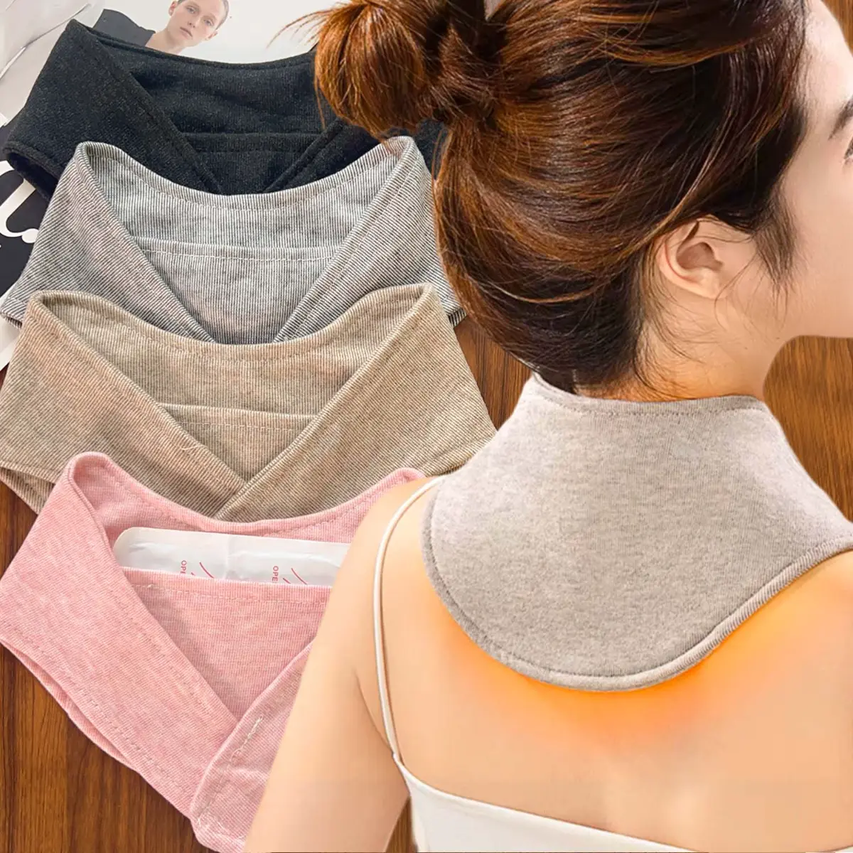 Multifunctional Skin Friendly Cold Protection Muffer Unisex Scarf Heating Pad Pocket Design Winter Outdoor Warm Collar