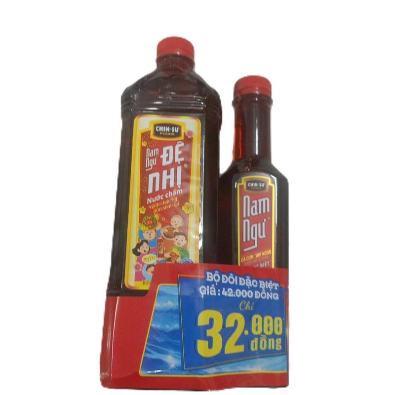 Combo cặp đôi nước mắm nam ngư đệ nhị900ml+nam ngư chin su 300ml như hình Nước Sốt Gia Vị Chua
