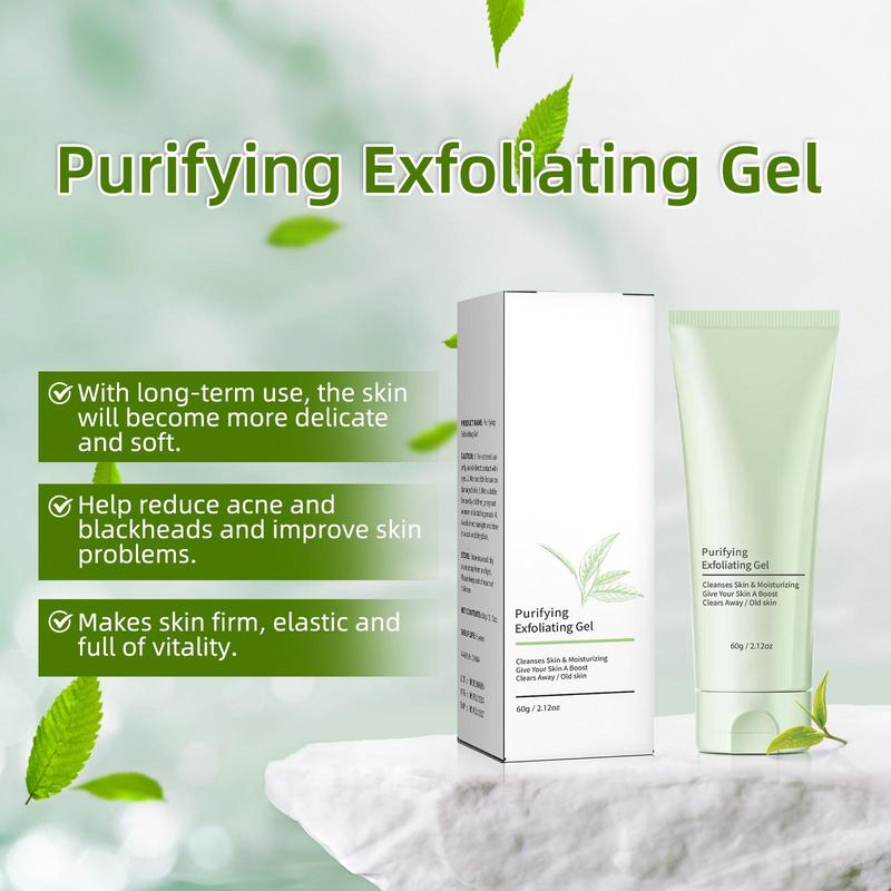 Green Tea Facial Scrub Gel, 1/2 Boxes Deep Cleansing Facial Scrub, Gentle Facial Exfoliating Gel, Facial Skin Care Product for Women & Men 5