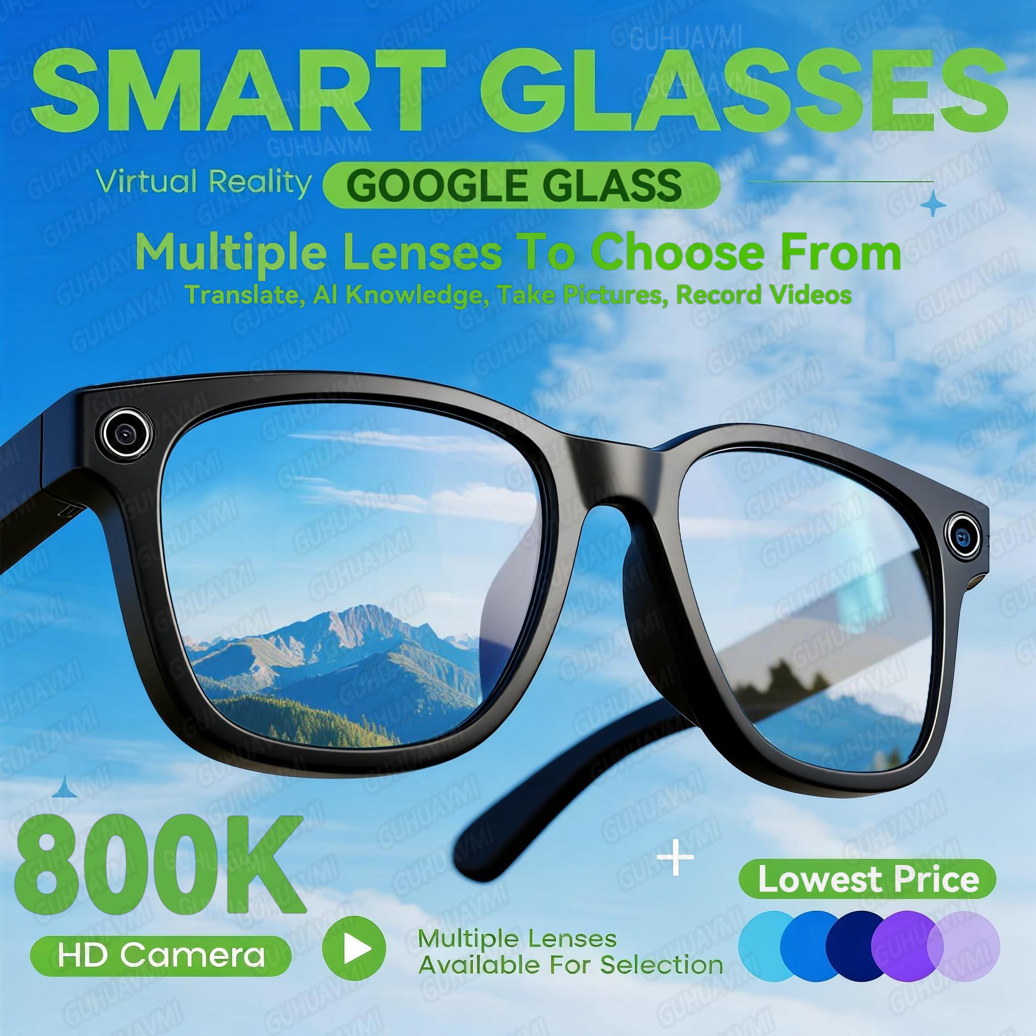 Smart AI Translation Smart Glasses Take Photos Recognizing Objects 4K Camera Bluetooth Music Call Intelligent Recording Glasses - Image 2