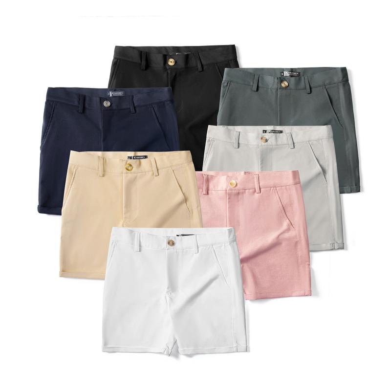 Quần Short Kaki Nam CARAMEN vải Mềm Mịn, Khóa Kéo, Phong Cách Trẻ Trung Menswear Quần Lửng Có Túi Trắng Kem quan short Tre
