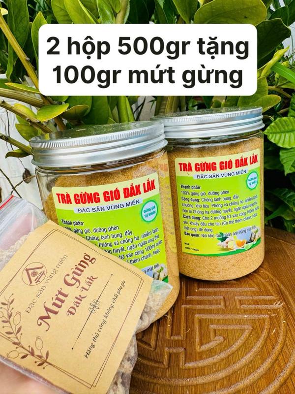 Trà gừng gió đường phèn combo 2 hộp 1000gr 1kg nguyên chất tặng 100gr mứt gừng viên giải cảm,tốt hệ tiêu hoá,đõ đau xương khớp,giảm đau bụng kinh,giảm ho kháng viên họng