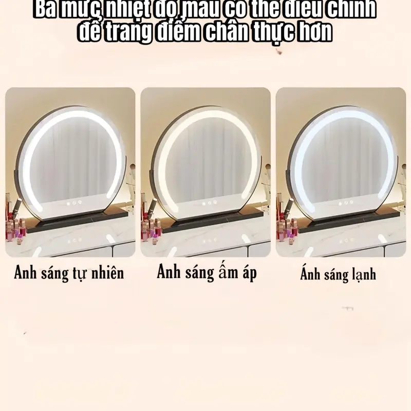 [L] Bộ sản phẩm bàn trang điểm thông minh kích thước 80cm nhỏ gọn M05 bàn _ bànphấn nh vanity màu hồng bền 6
