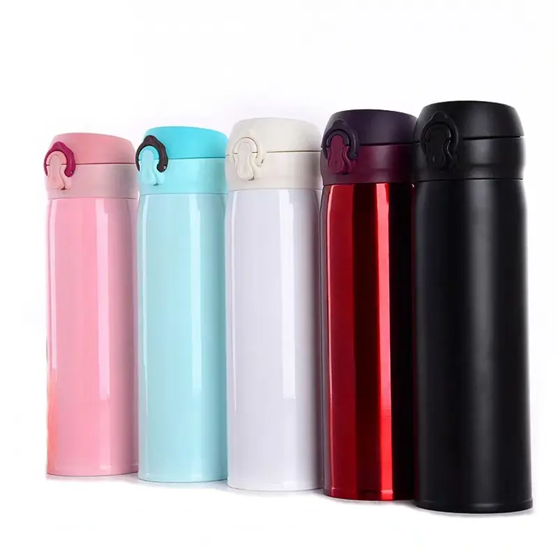 Stainless Steel Double Wall Thermal Cup Travel Mug Water Thermos Bottle Vacuum Cup School Home Tea Coffee Drink Bottle Drinkware Flasks
