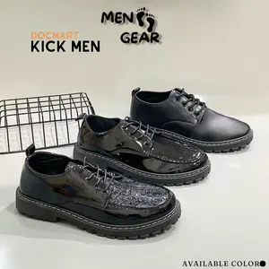 MENFOOTGEAR Kick Men Sepatu Pria Sepatu Kerja Formal Cowok Docmart Pantofel Sepatu SekolahHitam