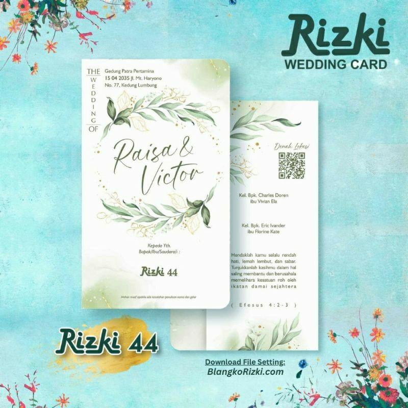 Undangan Pernikahan RIZKI 44 Elegan Modern Paket Lengkap 100 PCS Gratis Label & Plastik - JanjiKita | Default