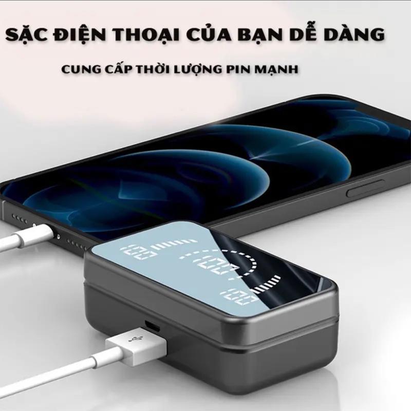 Tai nghe nhét tai  S20 Bluetooth 5.2 không dây thể thao phối mặt gương với 3D Touch LED chống thấm nước Nghe Nhạc iphone loa