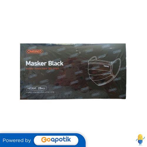 Gambar ONEMED 3PLY MASKER MEDIS KARET EARLOOP HITAM BOX 25 PCS dari Apotek Adapotek Padangsambian by GoApotik Kota Denpasar Tokopedia